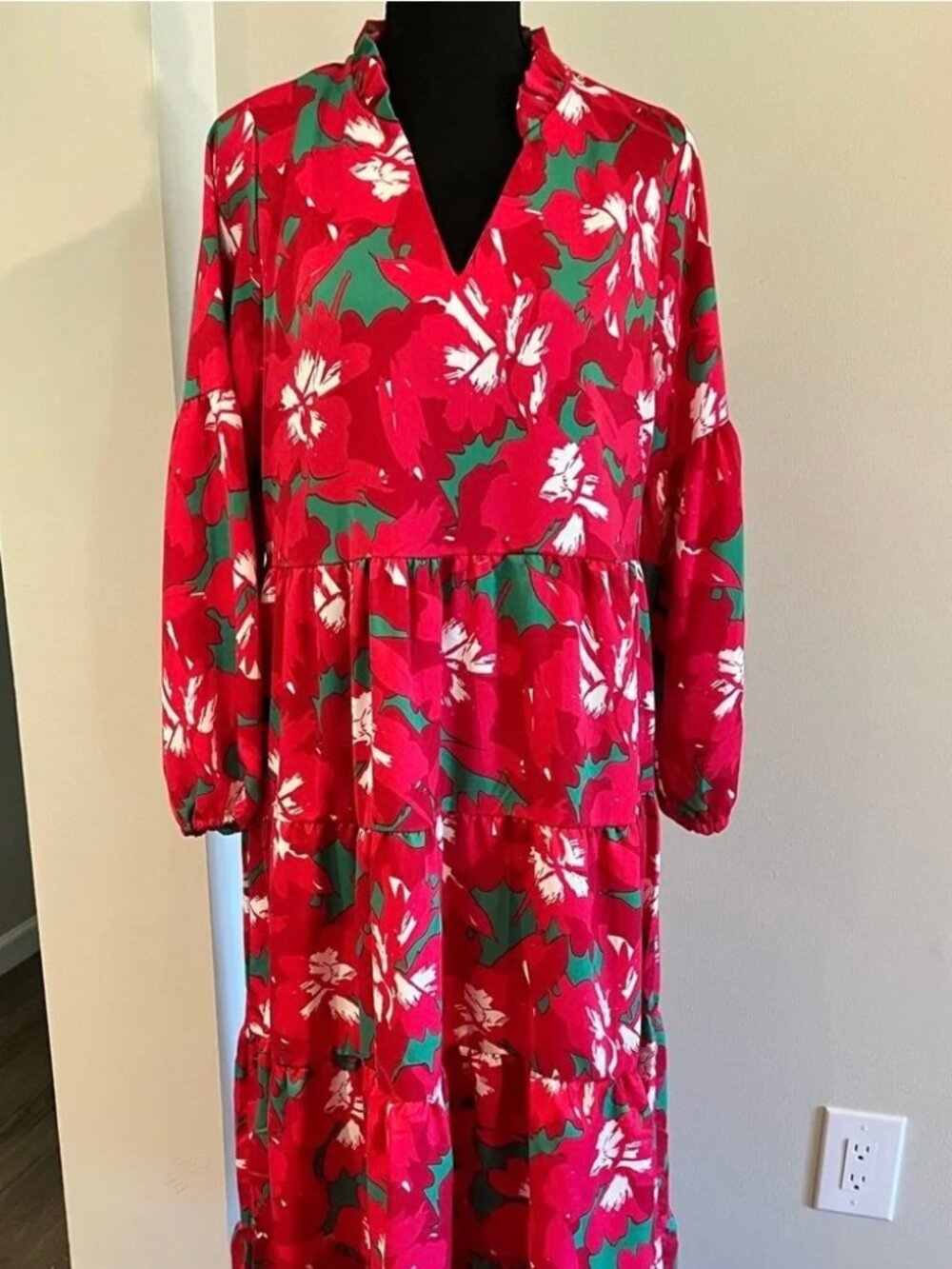 Michelle McDowell Floral Maxi Dress, Size Large NEW
